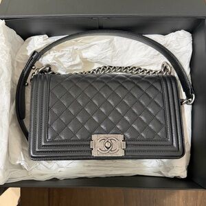 Chanel Caviar Quilted Boy Bag - Black - Old Medium